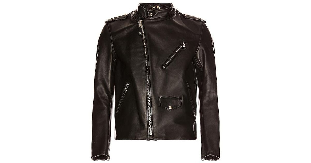 Schott Nyc Black Cafecto Steerhide Hybrid Cafe Racer for men