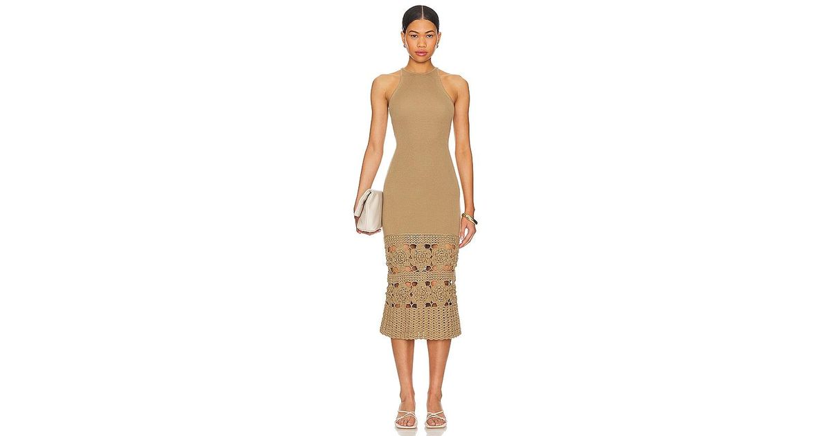 Tularosa Finley Crochet Midi Dress in Natural Lyst