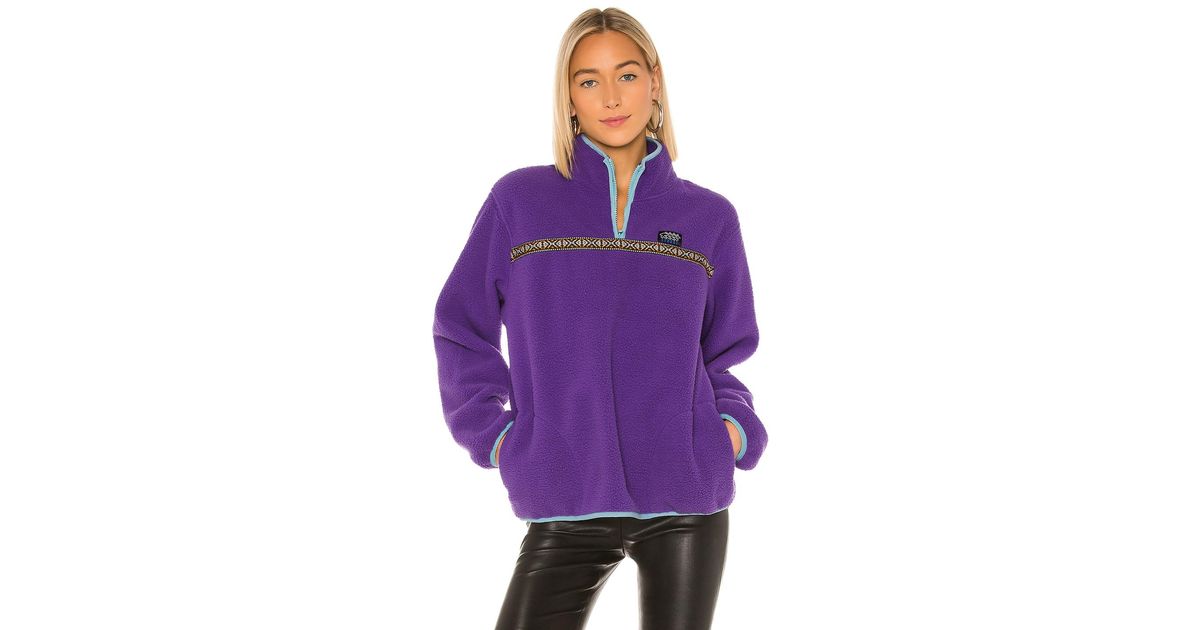 purple half zip fleece