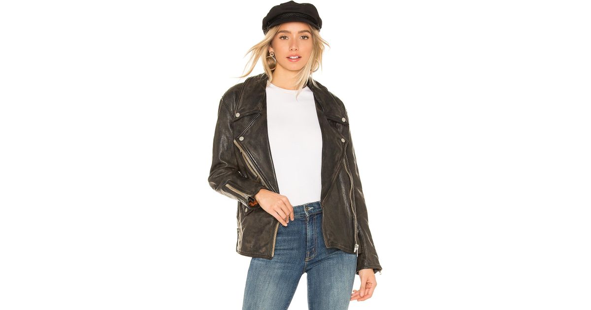 Free People Jealousy Leather Moto Jacket In Black Lyst
