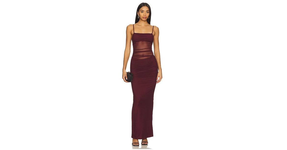 celeste maxi dress in chocolate brown superdown Red Crafted from a premium