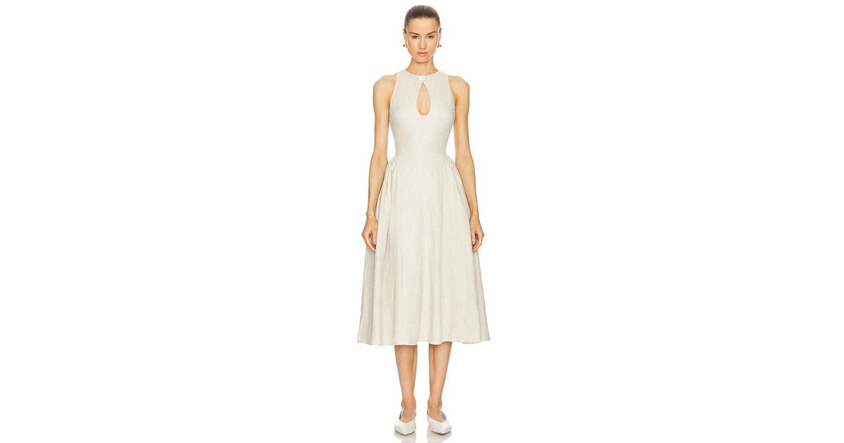 LPA Seina Midi Dress in White | Lyst Australia