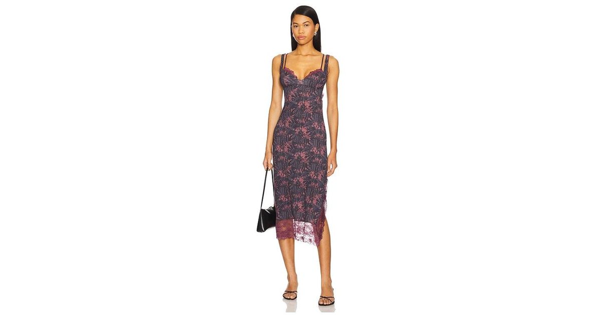 Free People X Intimately Fp Party Crasher Midi Slip Dress in Purple | Lyst