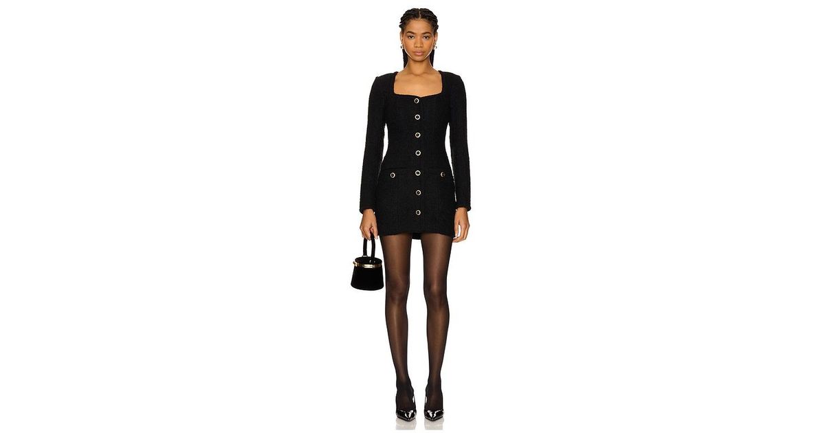 MAJORELLE Gabrielle Tweed Mini Dress in Black | REVOLVE