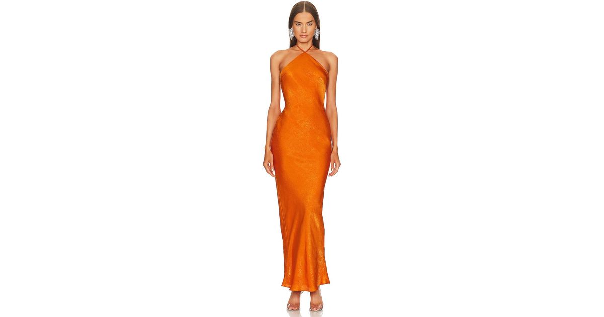 michael costello orange dress C U B A 2026 Photo @elierochoagil michael Costello Model Liyaraidis Dress Camilla