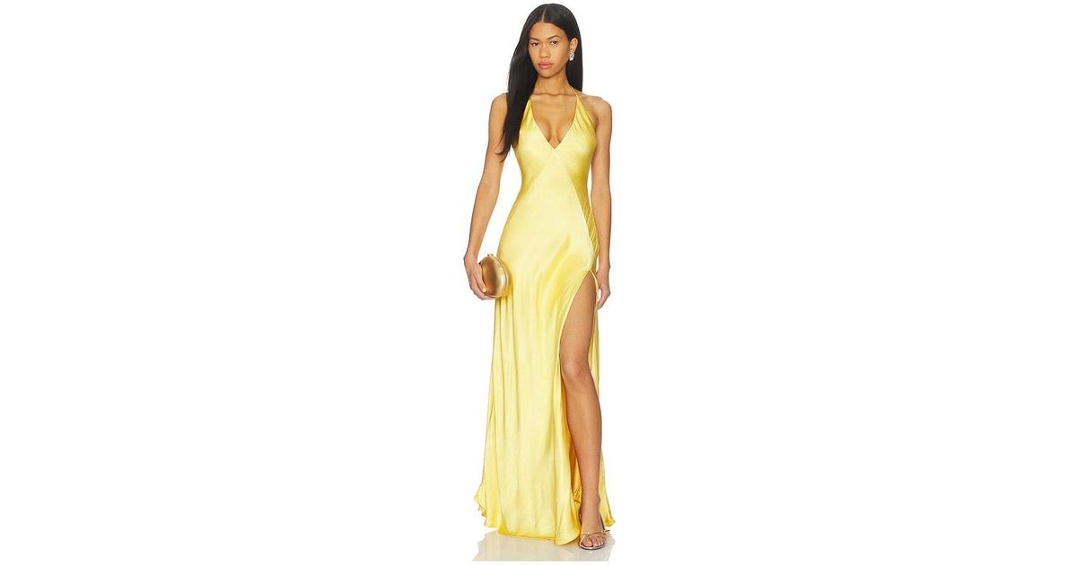bardot yve halter dress yellow in psytrance