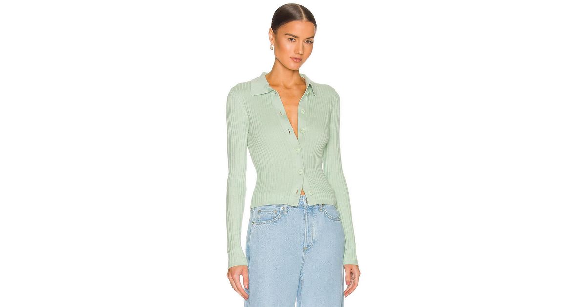 Rag & Bone Navaya Polo Cardigan in Mint (Green) | Lyst