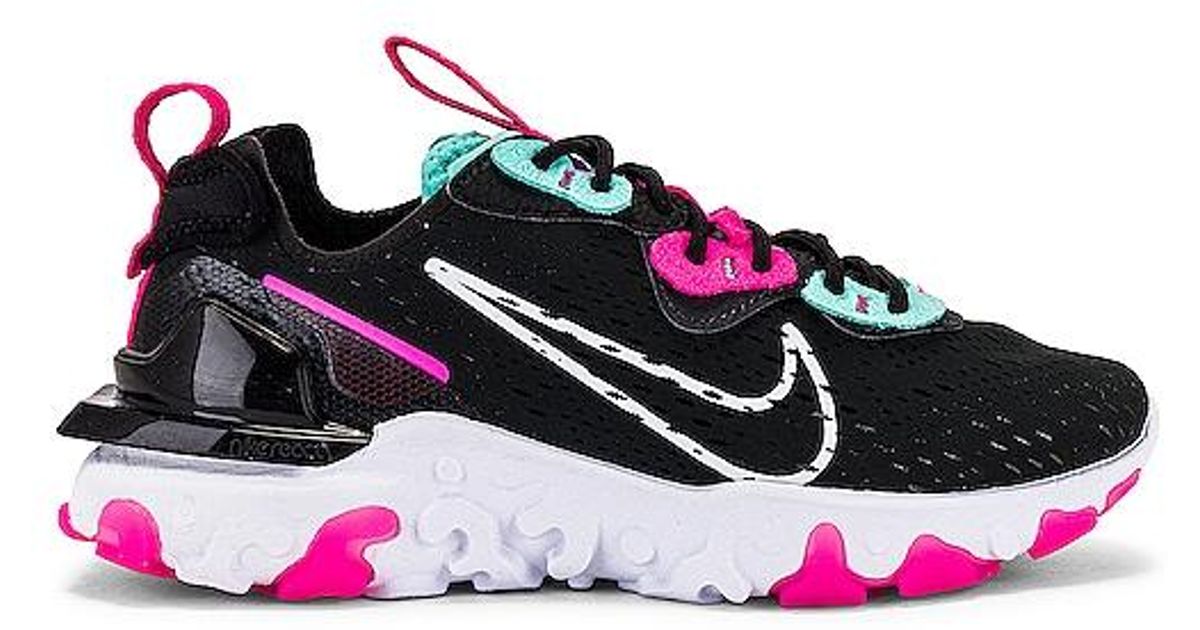 black and pink nike react vision