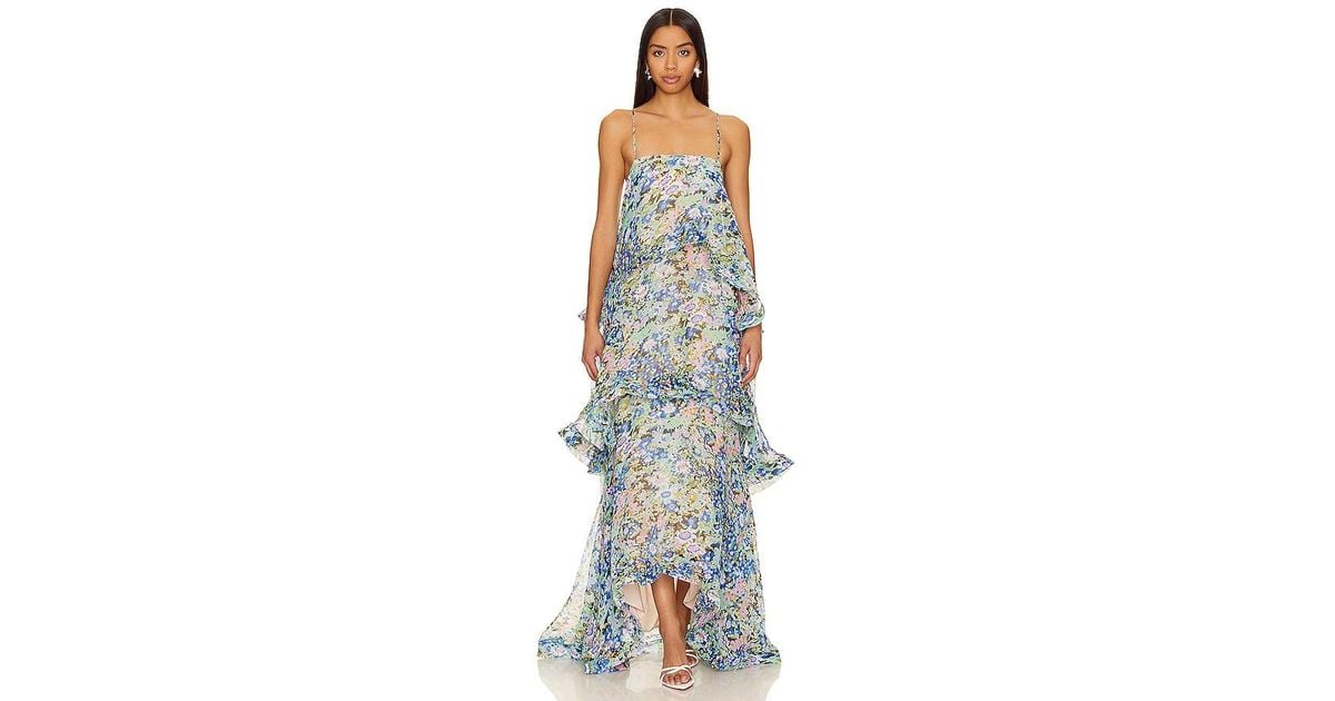 chinese dress ladies Armani Tiered Maxi Dress in Pink Floral – Elliatt