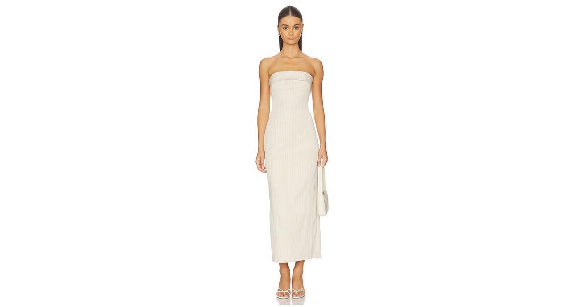 ALL THE WAYS Zyaire Strapless Maxi Dress in White | Lyst UK