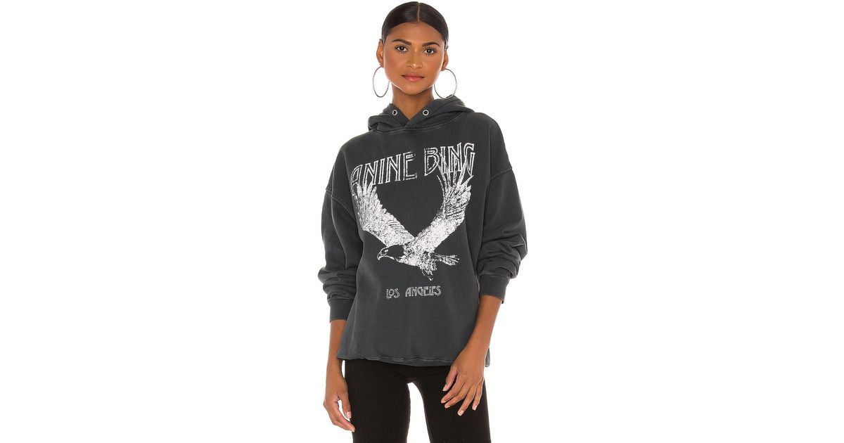 Anine Bing Rowe Eagle Hoodie in Black Lyst