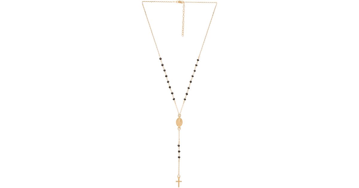 Child Of Wild Redemption Rosary Necklace in Gold & Black (Metallic) Lyst