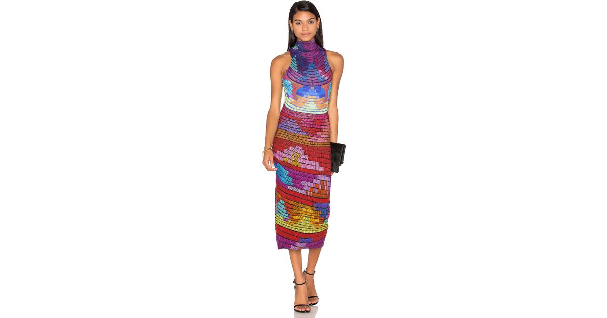 mara hoffman radial turtleneck midi dress
