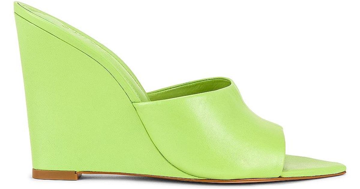 Schutz Leather Luci Wedge in Lime Green (Green) | Lyst