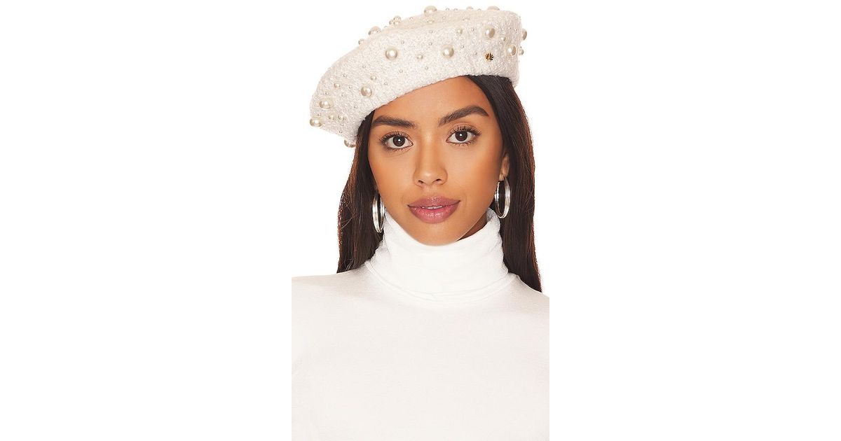 Lele Sadoughi Bridget Pearl Beret in White Lyst Australia