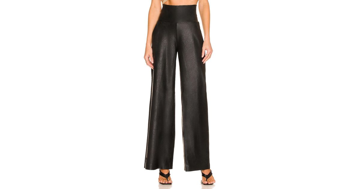 Commando Faux Leather Wide Leg Pant in Black | Lyst