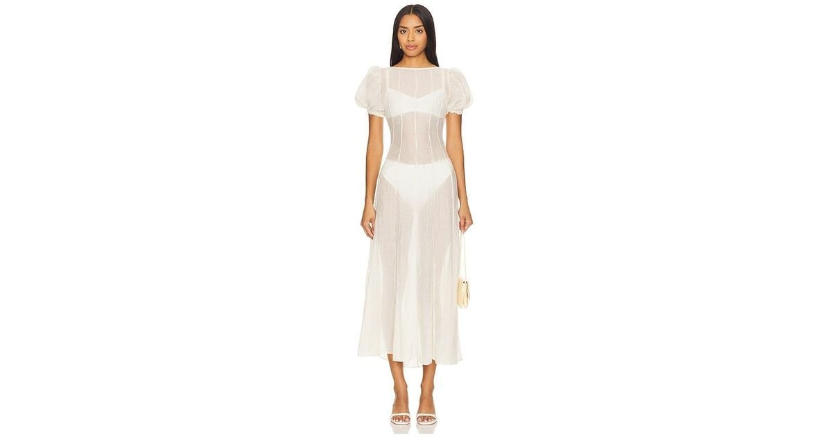 LPA Emory Midi Dress in White | Lyst LPA Emory Midi Dress in White | Lyst