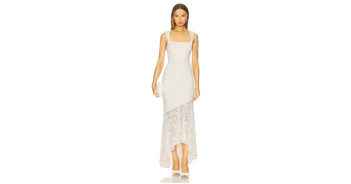 satin ivory midi dress Ivory Draped Tube Midi Dress L main image 1