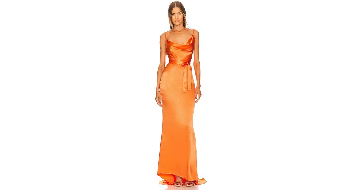 Damen Bekleidung Kleider Kleider für formelle Anlässe und Abendkleider Michael Costello Synthetik ABENDKLEID PRINCE in Orange 