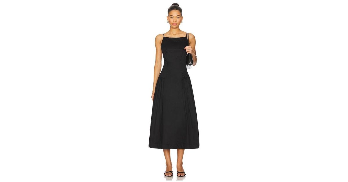 Astr Drop Waist High Neck Dress in Black | Lyst