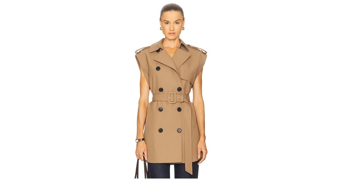 Veronica Beard Willmott Trench Vest in Natural Lyst