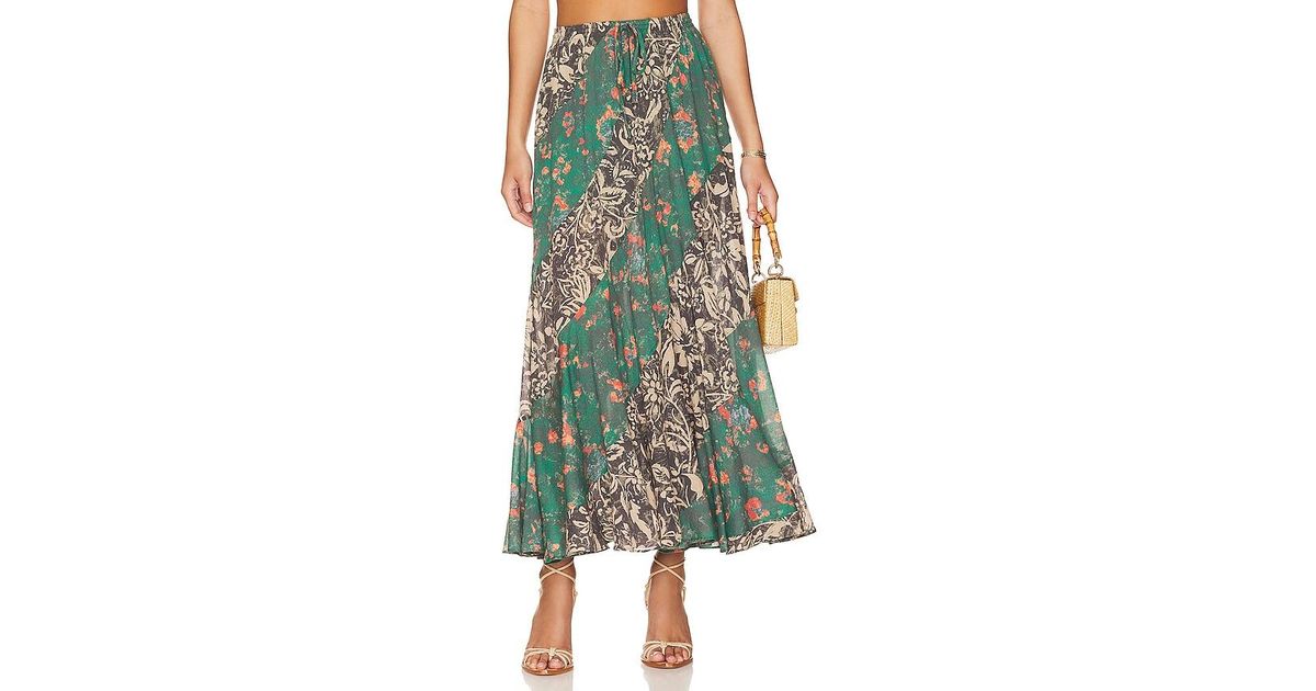 Free People Jackie Maxi Skirt in Green | Lyst