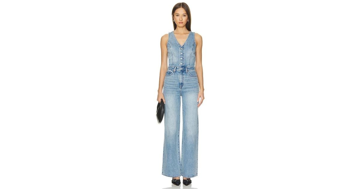 Levi's Denim Vest Wideleg Jumpsuit in Blue Lyst UK