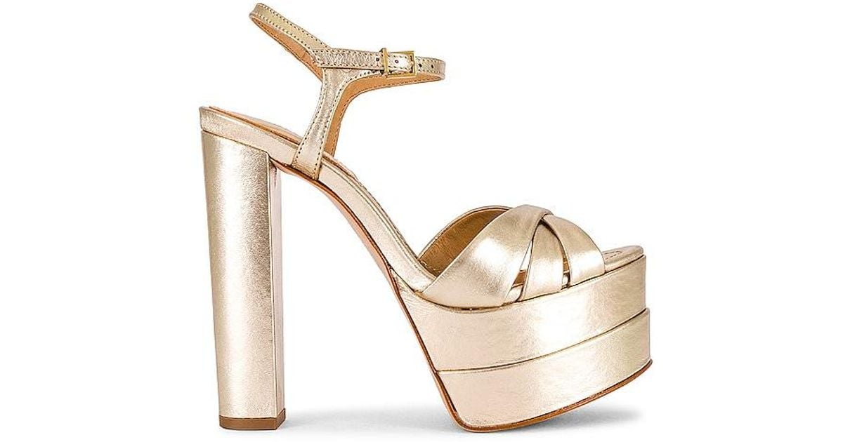 Keefa Platform Sandals Gold Schutz Heels Keefa Straw Platform