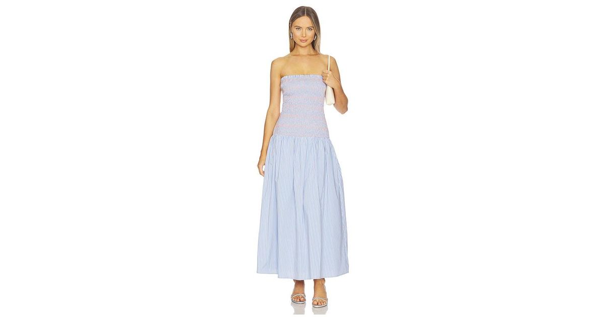 Line & Dot Eleni Smocked Dress in White | Lyst