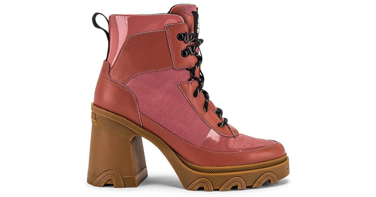 Sorel Leather Brex Lux Heel Boot in Red 