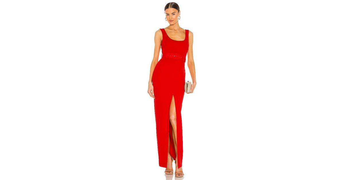 Solace London Tara Maxi Dress in Red 