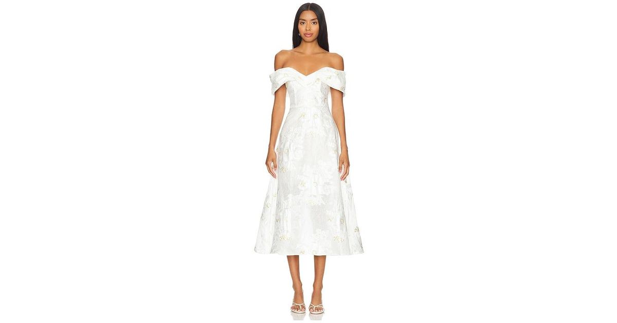 Elliatt Octavia Midi Dress in White | Lyst
