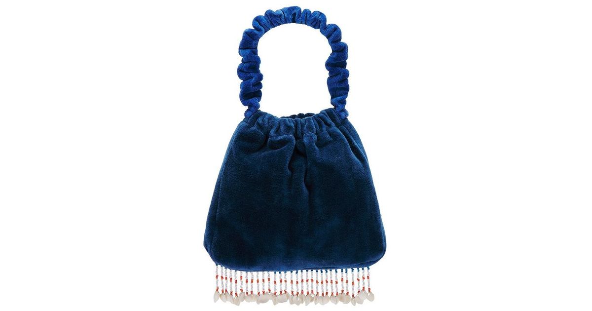 Free People Vancouver Velvet Clutch In Blue 