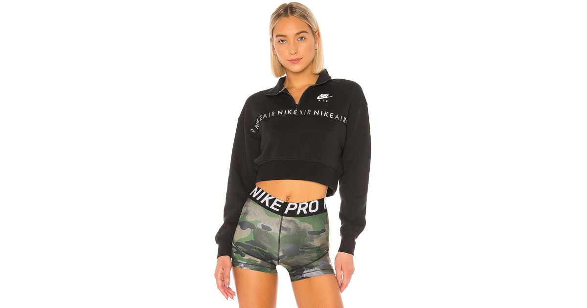 nike air half zip crop top