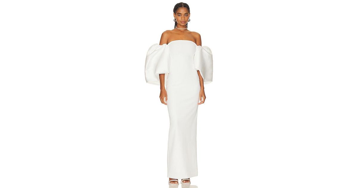 Solace London Pia Maxi Dress in White | Lyst