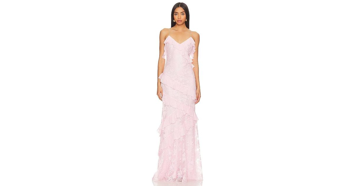 open lace back dress Rialto Floral Chiffon Maxi Dress- Women's Designer Luxury Dresses main image 1