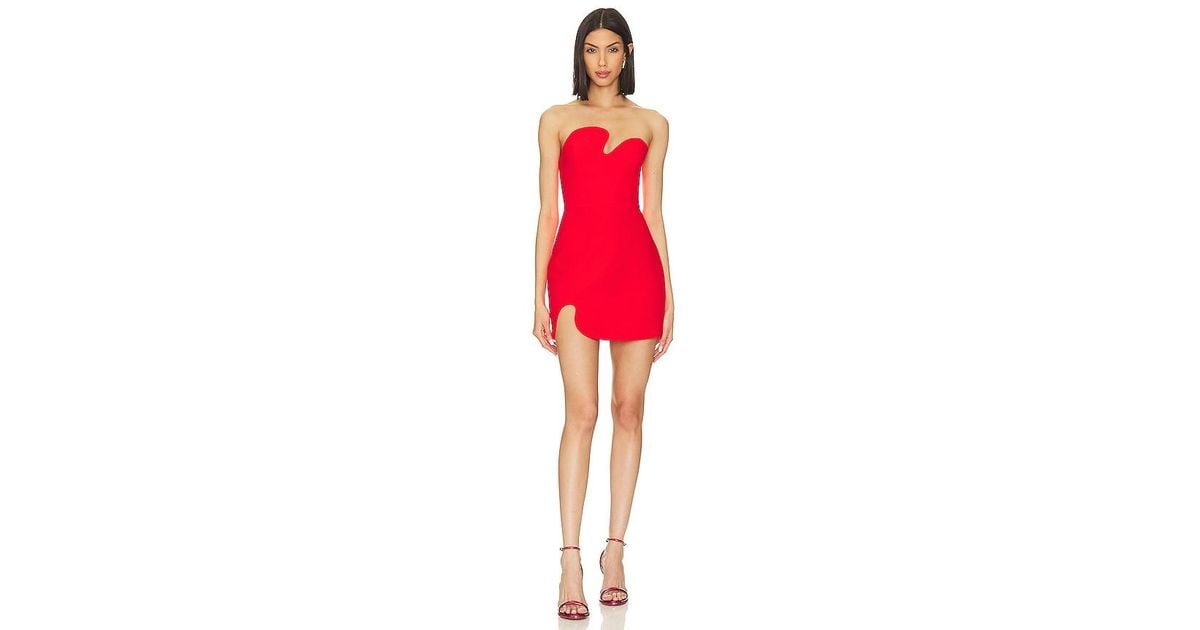 Amanda Uprichard X Revolve Strapless Puzzle Mini Dress in Red | Lyst