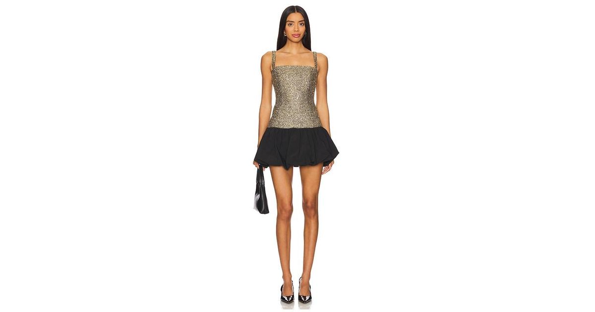 amanda uprichard black and gold dress Amanda Uprichard Evelyn Skort Romper main image 1