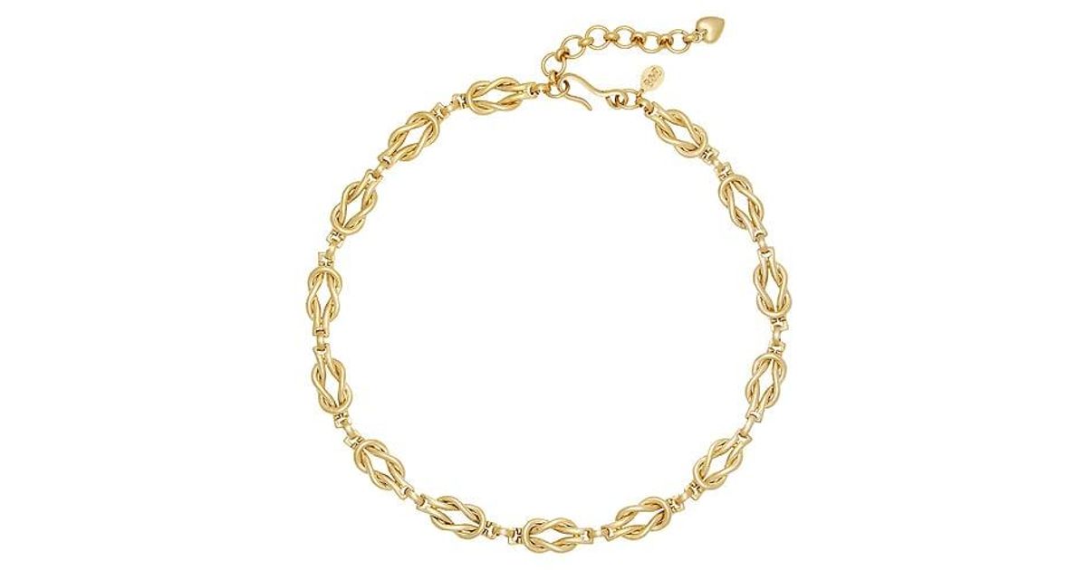 Brinker & Eliza Love Knot Necklace in White | Lyst