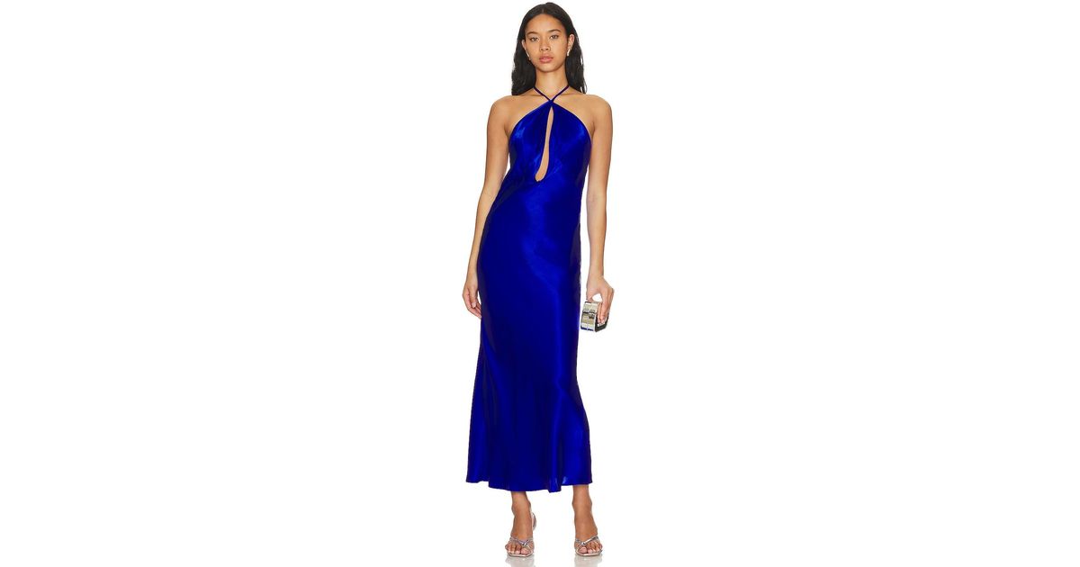 Natalie Rolt Irena Midi Dress in Blue | Lyst