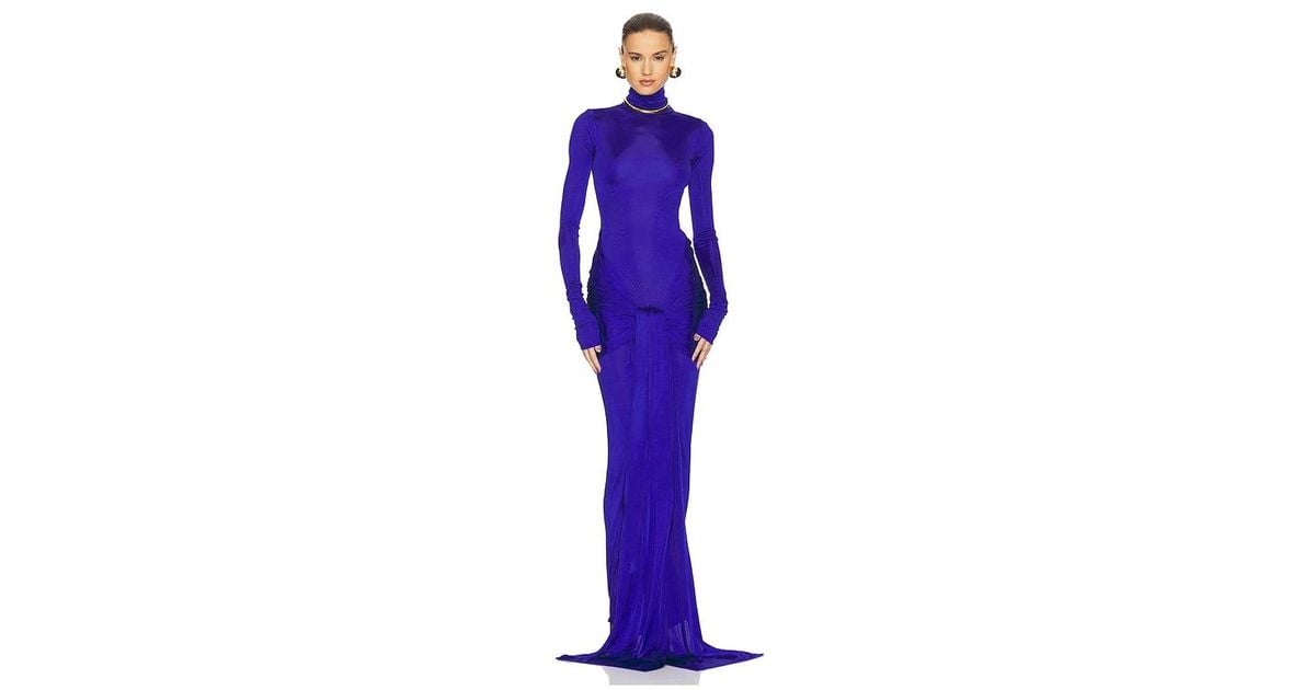 Helsa Slinky Jersey Sarong Maxi Dress in Purple | Lyst Australia