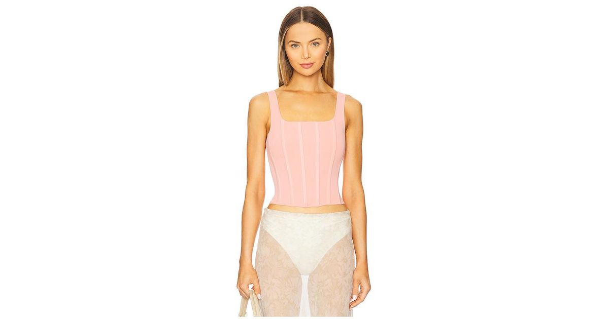 Alice + Olivia Ruby Corset Tank in Orange | Lyst UK
