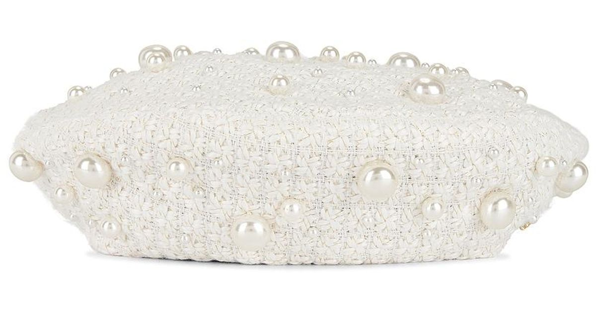 Lele Sadoughi Bridget Pearl Beret in Ivory (White) Lyst