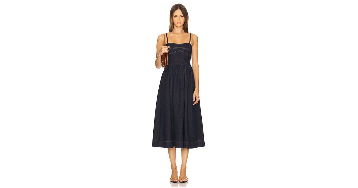 susana monaco denim dress Corset Midi in Blue Momy and me outfits Midi dresses shapewear dresses 1 Size:8 (Buy Now) zip closure Deep V