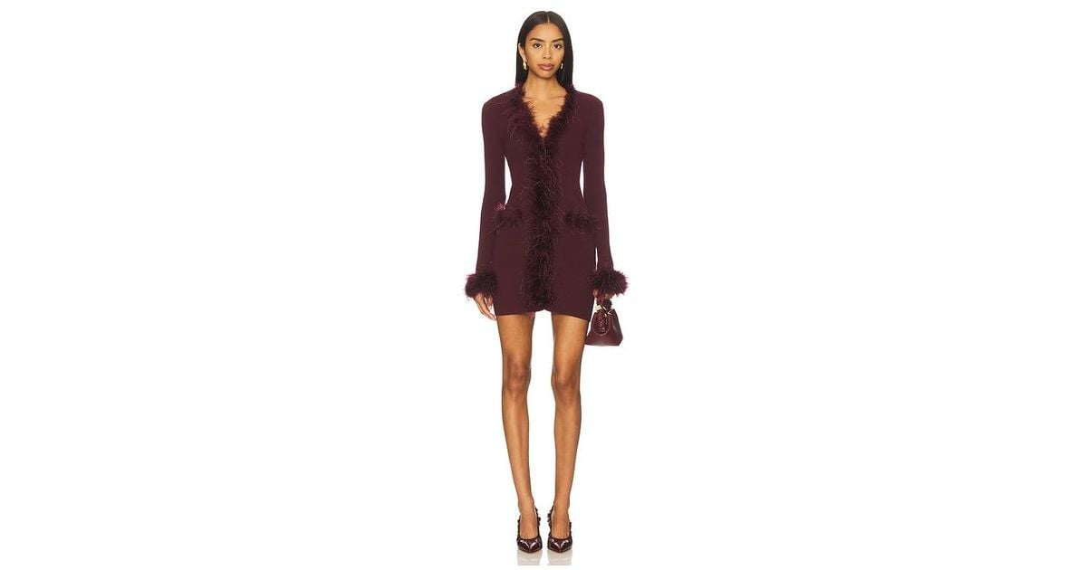 ellerie feather knit mini dress Lovers and Friends Ellerie Feather Knit Mini Dress in Mauve