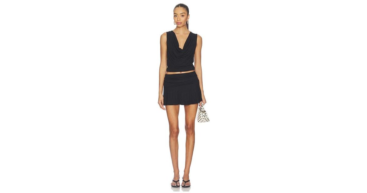 Free People X Revolve Good Feels Mini Skirt Set in Black | Lyst