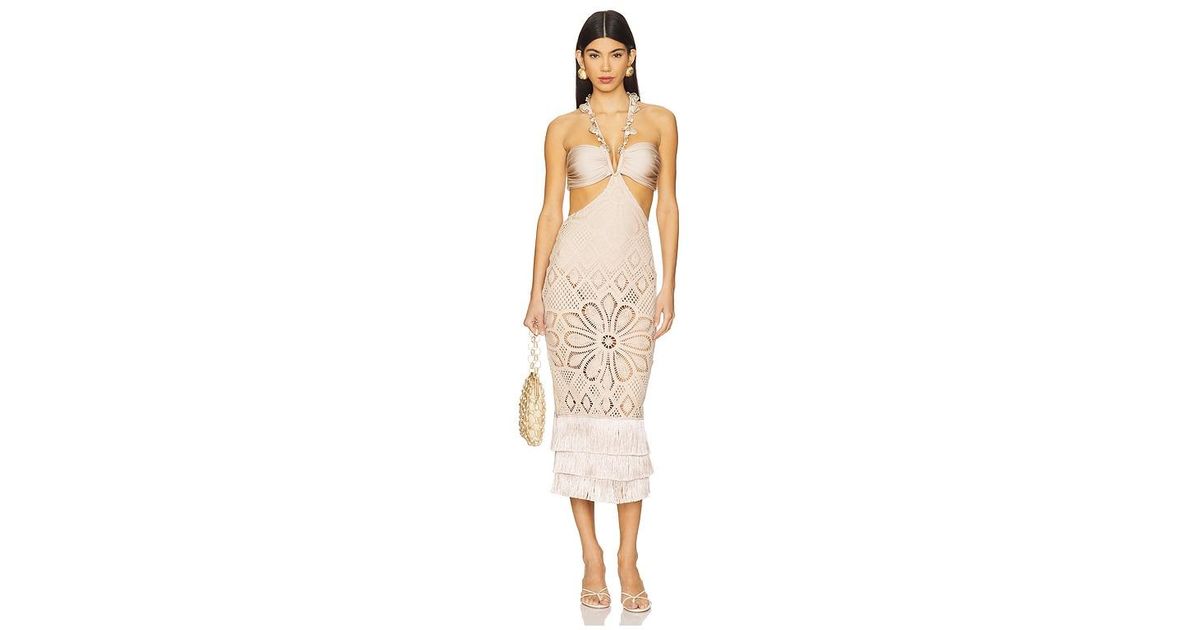 PATBO X Camila Coelho Flower Crochet Embroidered Midi Dress in White | Lyst