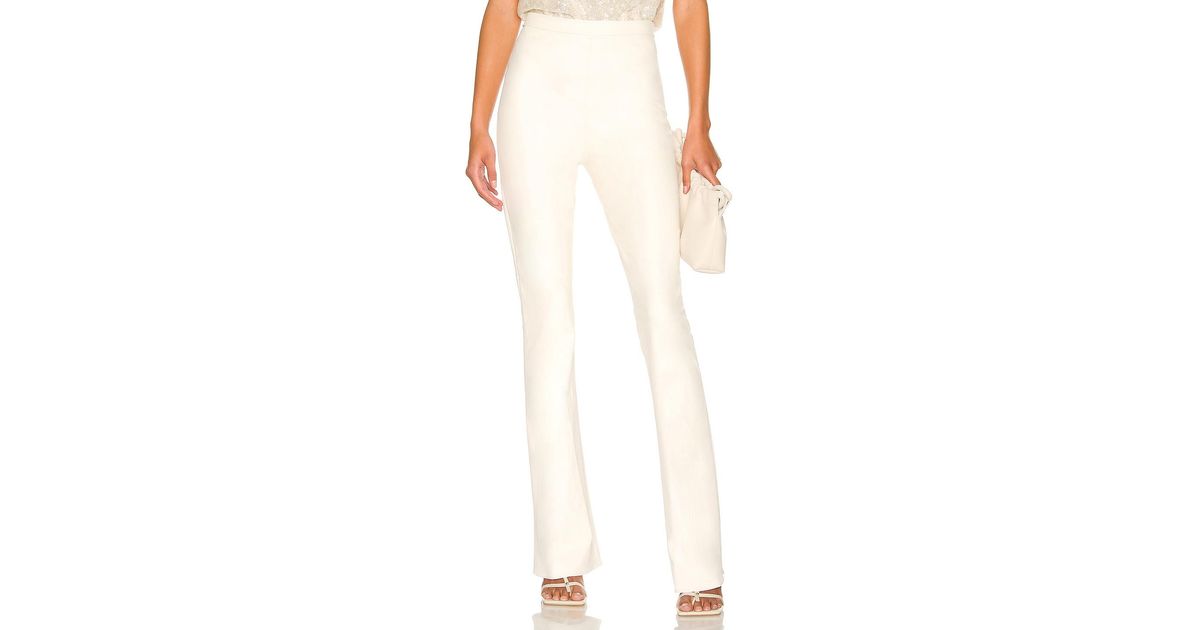Amanda Uprichard Amina Leather Pants in Cream (Natural) Lyst