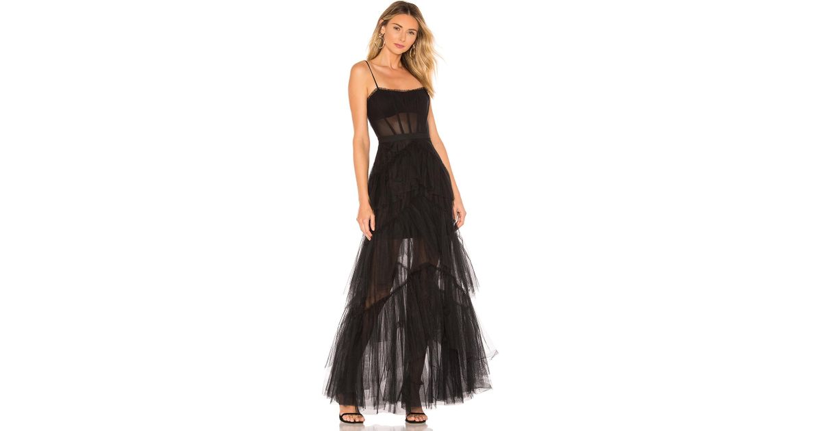 bcbgmaxazria tulle corset essential gown in black