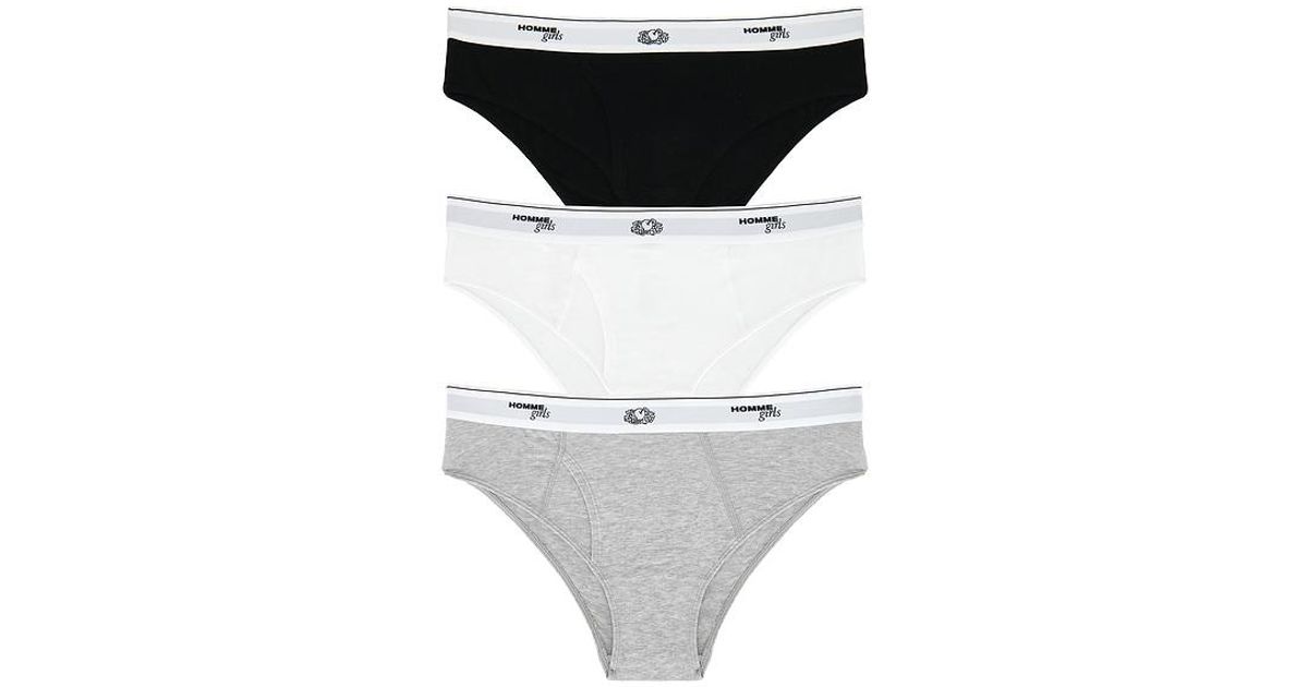 HOMMEGIRLS X Fruit Of The Loom Bikini Brief 3-Pack in White | Lyst